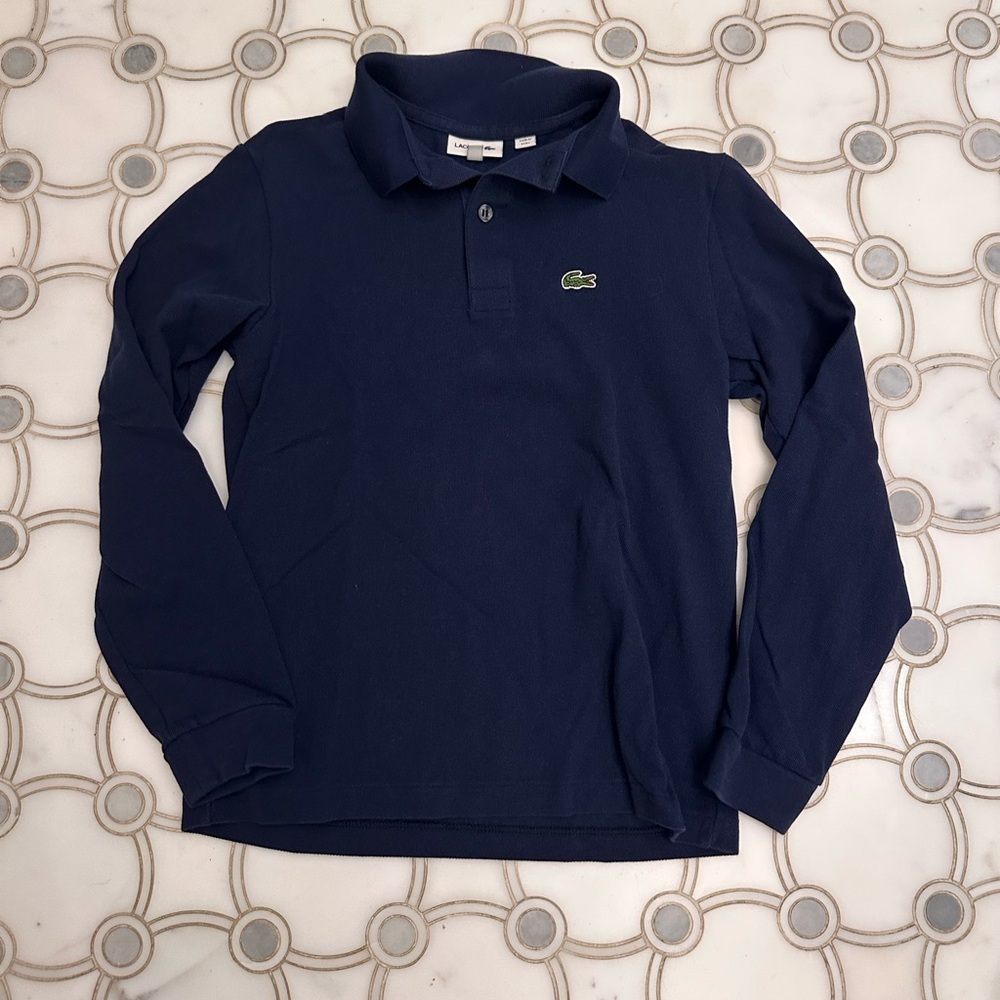 Lacoste Kids Dark Blue Long Sleeve Polo